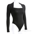 Bodysuit High Quality Lady Fold Shoulders Skinny Top Manufactory